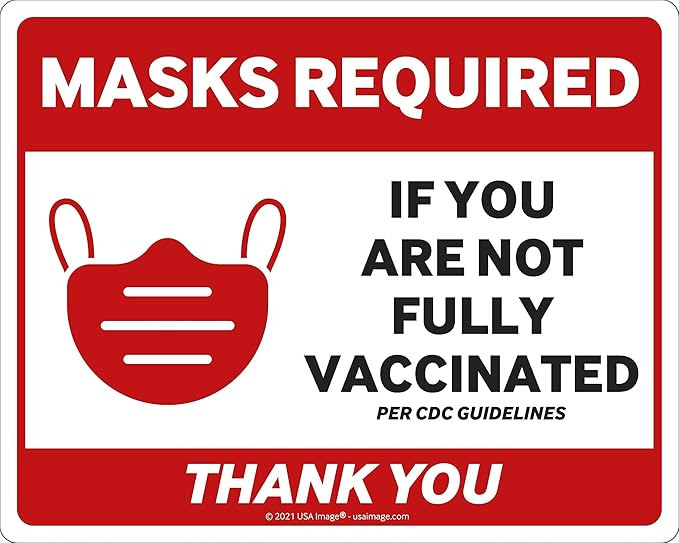 Amazon Mask Required If You Are Not Vaccinated Sign 3 Pack 10  - No Mask If Vaccinated Sign Printable