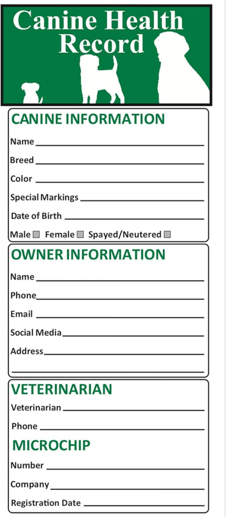 Amazon Tarjeta De Registro De Vacunaci n Para Perros paquete De  - Downloadable Printable Fake Dog Vaccination Records