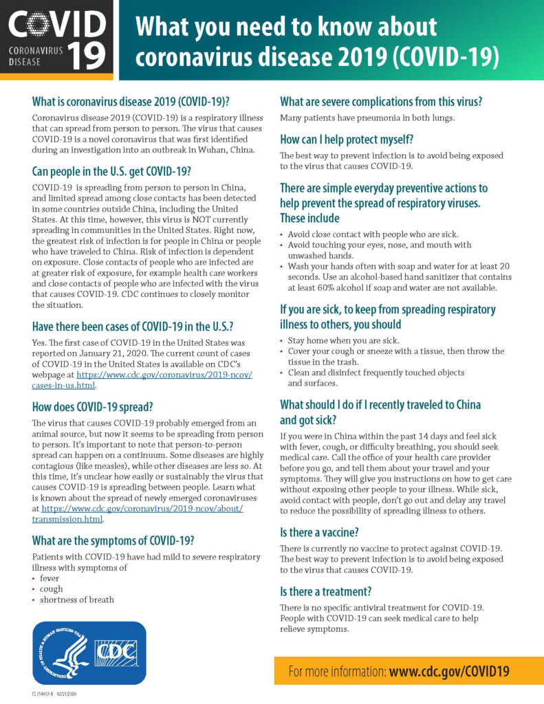 COVID 19 CDC Factsheet Chadron Community Hospital - Printable Vaccine Fact Sheets From Cdc