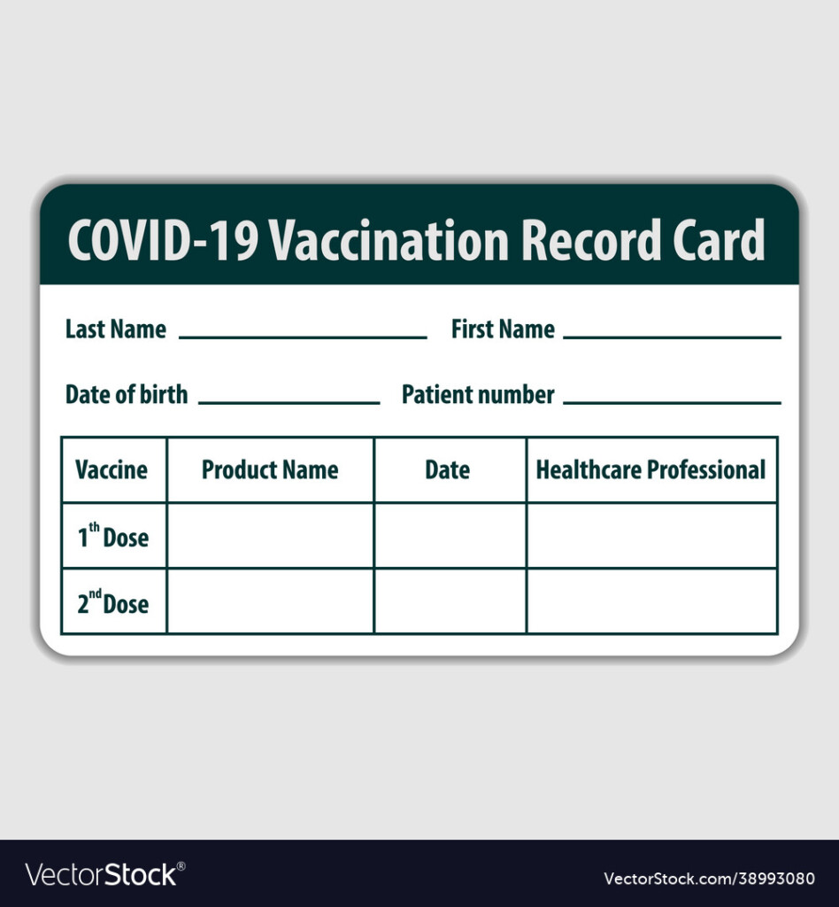 Covid19 19 Vaccination Card Mockup Template Vector Image - Printable Vaccination Card Template