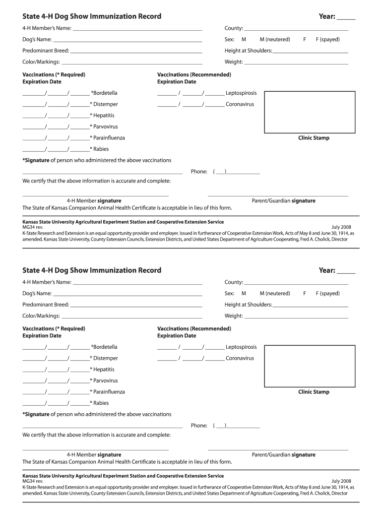 Dog Vaccination Record Printable PDF Complete With Ease AirSlate SignNow - Dog Vaccination Certificate Printable Free