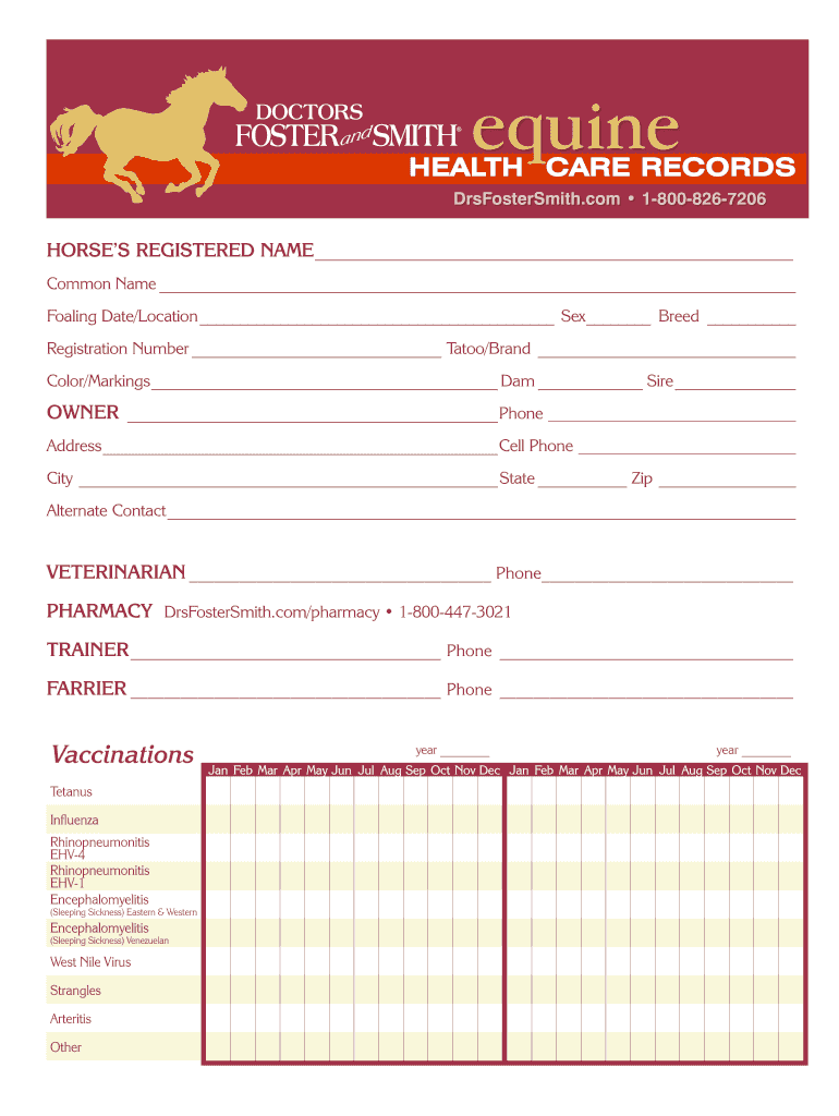 Equine Record Keeping Forms Editable Template AirSlate SignNow - Equine Vaccination Record Printable