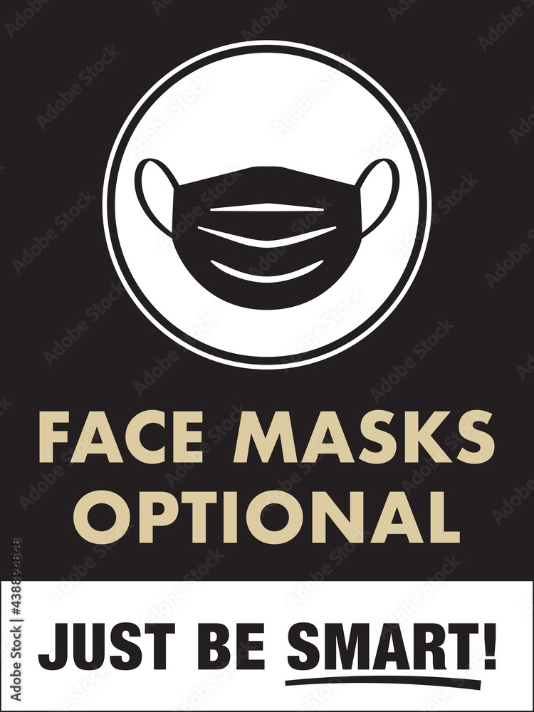 Face Masks Optional Sign Facemasks Not Required Vertical Design For  - Face Mask Not Required If Fully Vaccinated Sign Printable