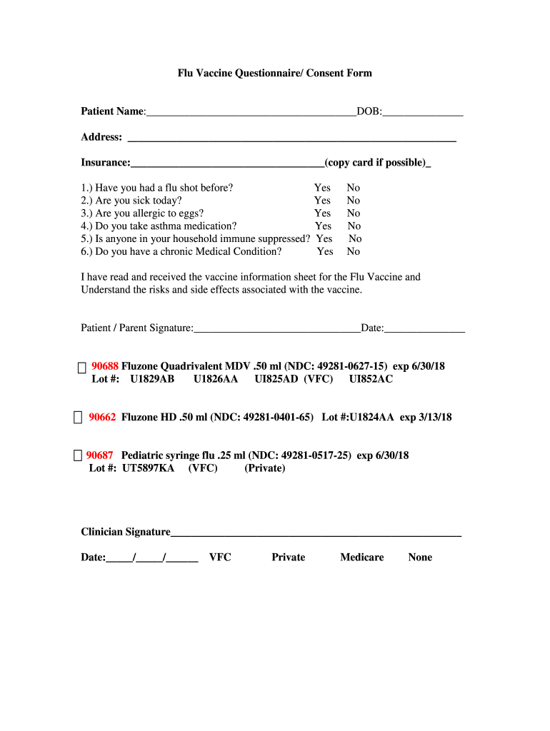 Flu Vaccine Form Fill Out Sign Online DocHub - Walgreens Vaccine Administration Record Printable Proof Of Flu Shot Form