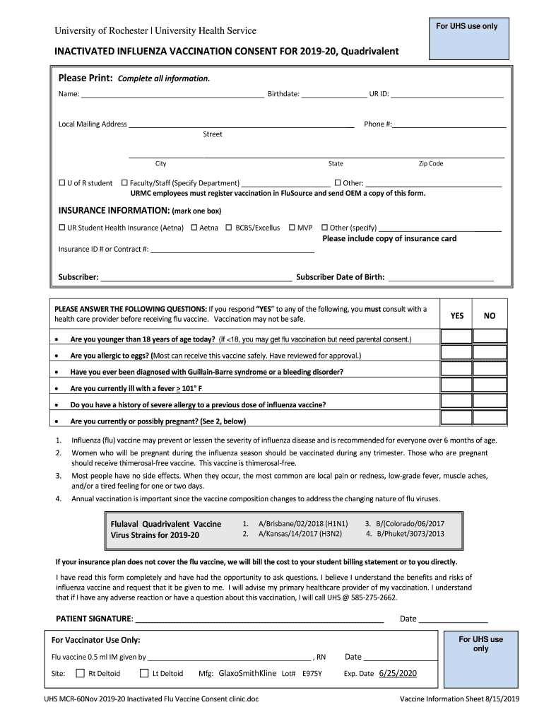 Flu Vaccine PDF 2019 2024 Form Fill Out And Sign Printable PDF  - Flu Vaccine Printable Forms For 2024