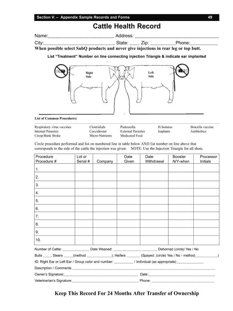 Free Printable Cattle Record Keeping Forms Fill Out Sign Online DocHub - Printable Mecidal And Vaccine Record For Beef Cattle