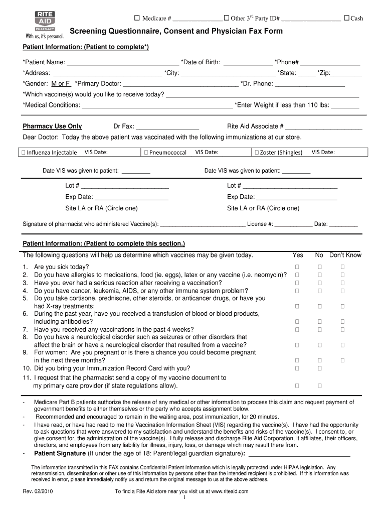 Free Printable Flu Vaccine Consent Form Fill Out Sign Online DocHub - Printable Flu Vaccine Consent Form Template