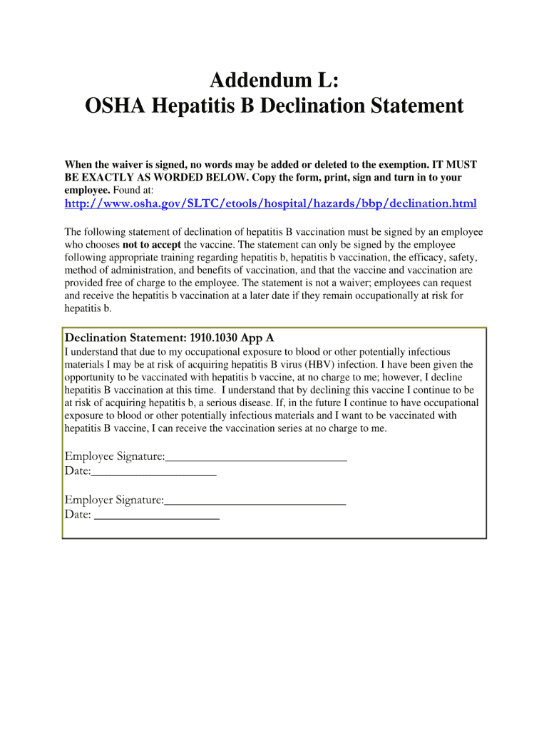 Hepatitis B Declination Form Osha Fill Out Sign Online DocHub - Printable Hepatitis B Vaccine Declination Form