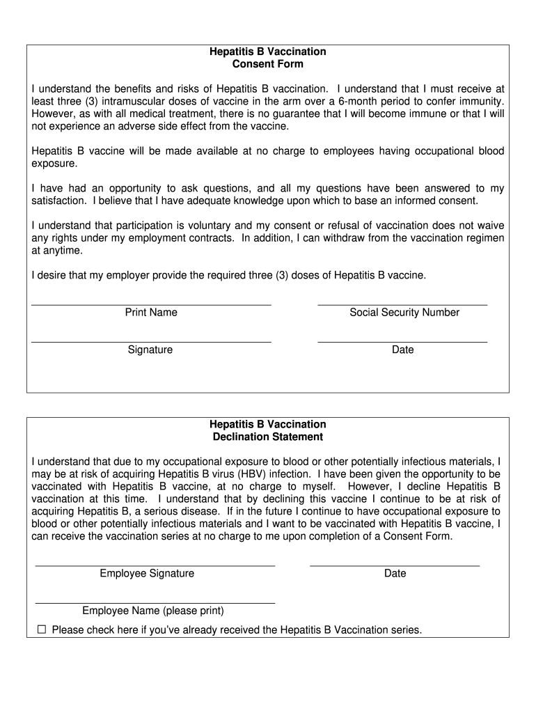 Hepatitis B Form For Employees Fill Out Sign Online DocHub - Printable Hepatitis B Vaccine Documentation Form