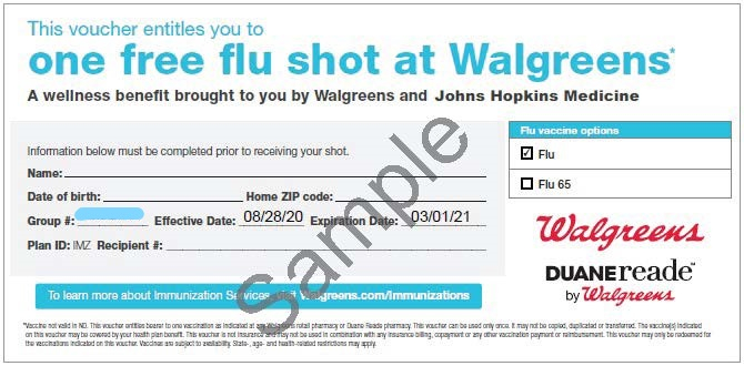 Johns Hopkins 2021 22 Flu Campaign - Walgreens Vaccine Form Printable