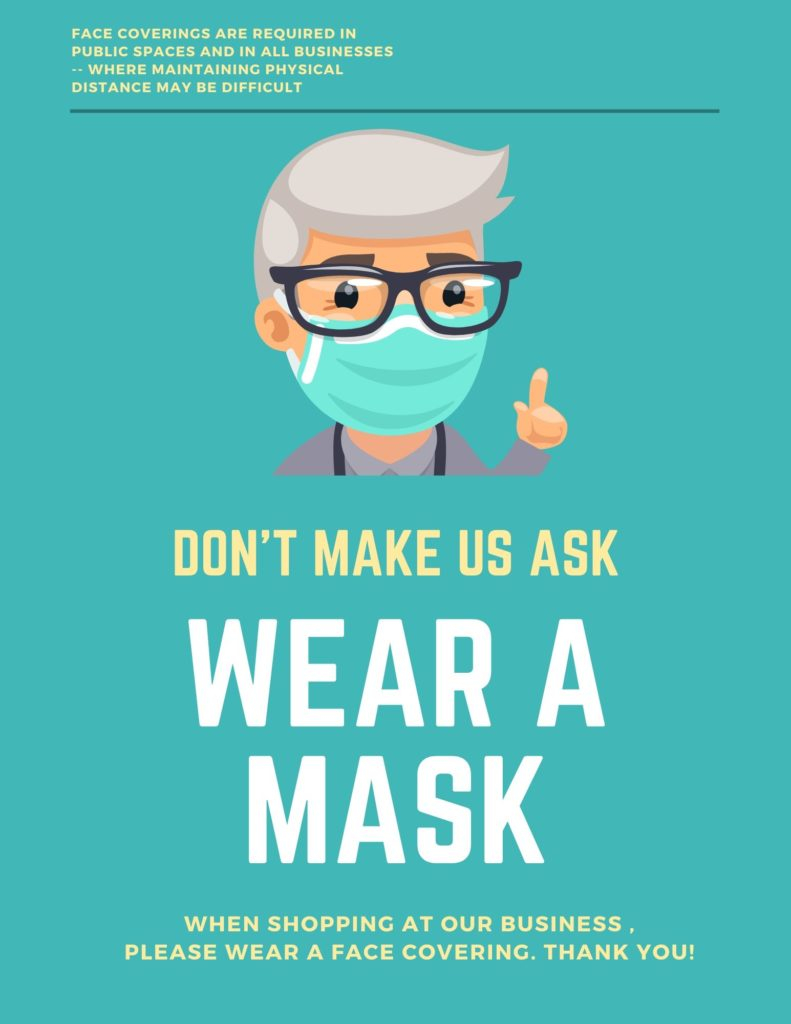 Mask Wearing Poster Winnetka Northfield Glencoe Chamber Of Commerce - Wear A Mask If Not Vaccinated Sign Printable