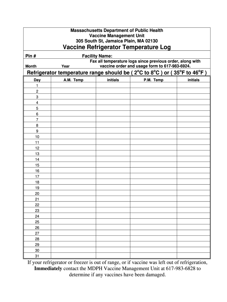 Massachusetts Vaccine Temperature Template And Guide AirSlate SignNow - Printable Vaccine Temperature Log