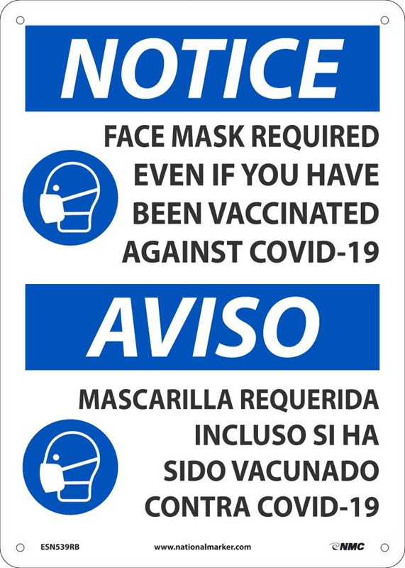 NMC Covid 19 Face Mask Required Sign LabSource - Mask Required Even If Vaccinated Printable Sign