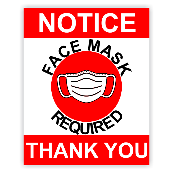 Notice Face Mask Required Sign HC Brands - Face Mask Not Required If Fully Vaccinated Sign Printable