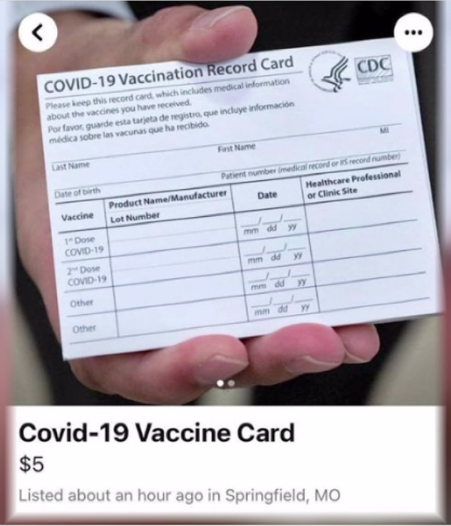 On Your Side Fake COVID 19 Vaccine Cards - Fake Vaccine Card Printable