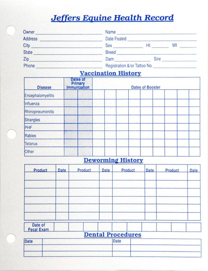 Pin On Horse Stuff - Printable Vaccination Deworming History