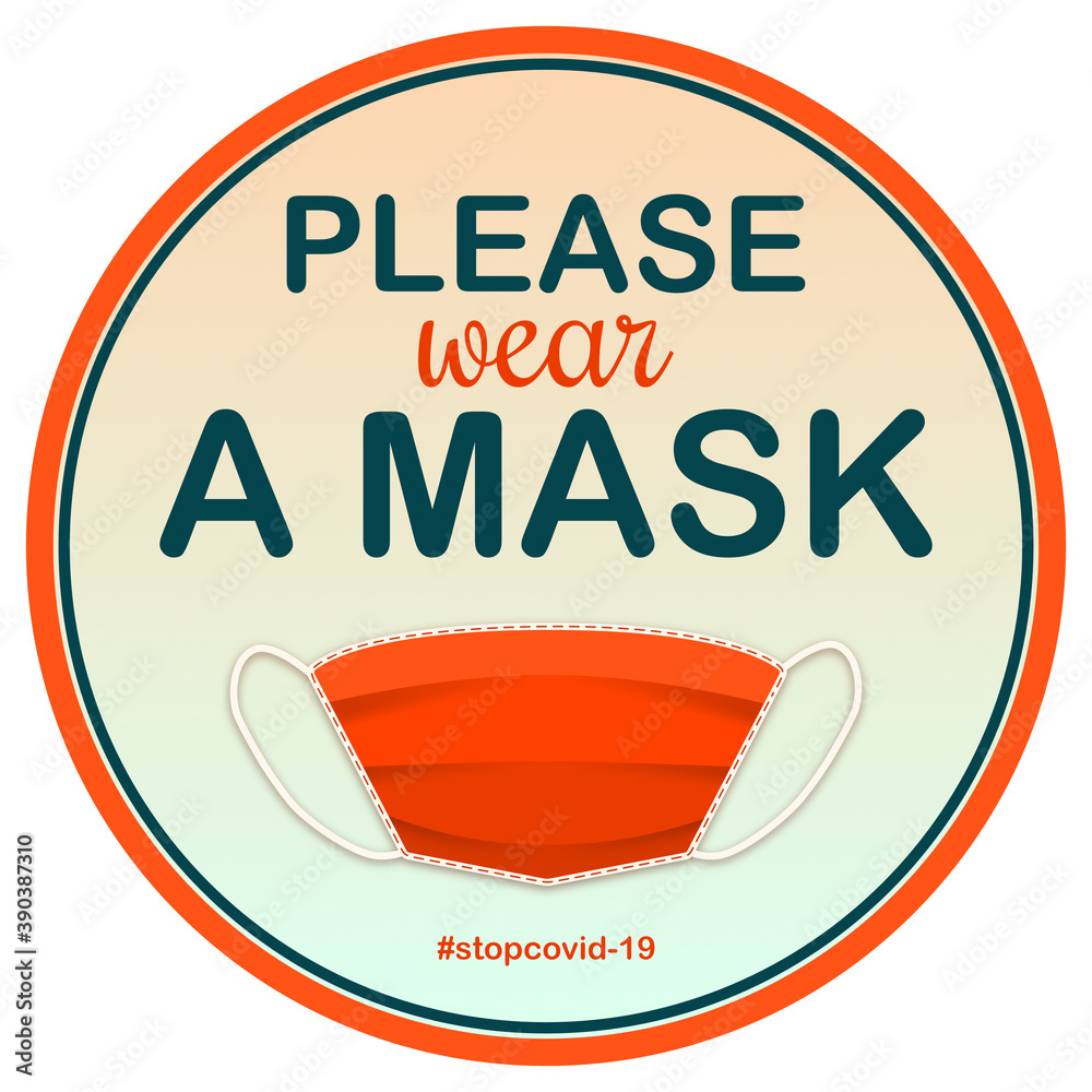 Please Wear A Mask Signboard Stop Covid Poster For Door Stock Vector  - Please Wear A Mask If Not Vaccinated Sign Printable