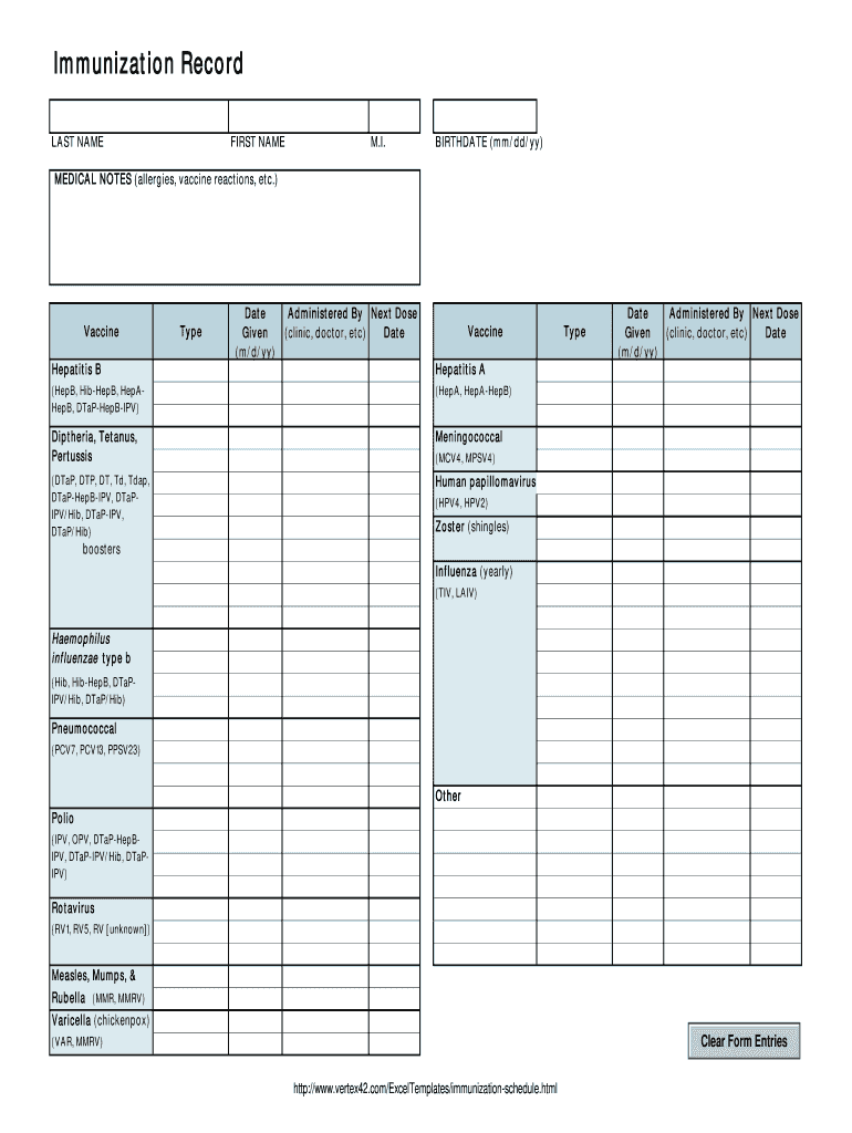 Printable Immunization Record Forms Complete With Ease AirSlate SignNow - Free Printable Tri-Fold Animal Vaccination Record