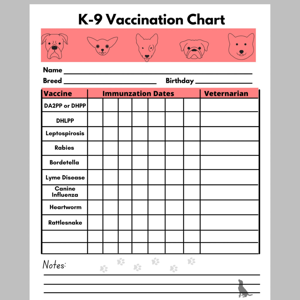 Printable Puppy Vaccination Record Printable World Holiday - Printable Dog Vaccination Chart