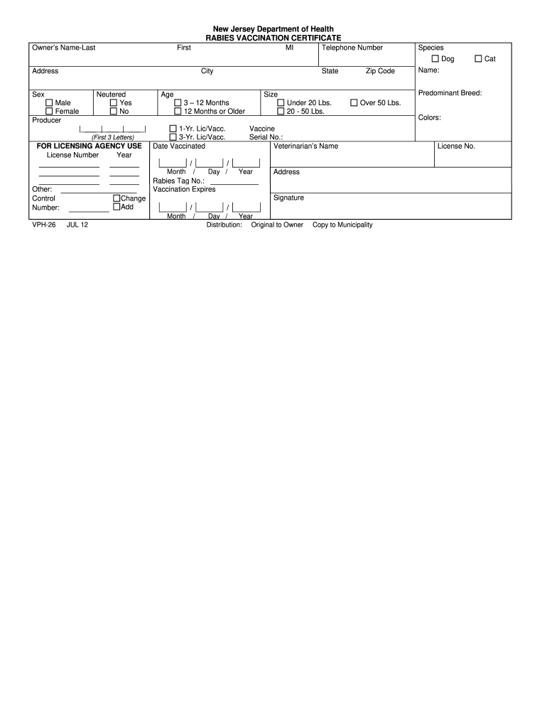 Rabies Vaccination Certificate Lookup 2012 2024 Form Fill Out And  - Printable Rabies Vaccination Certificate Template