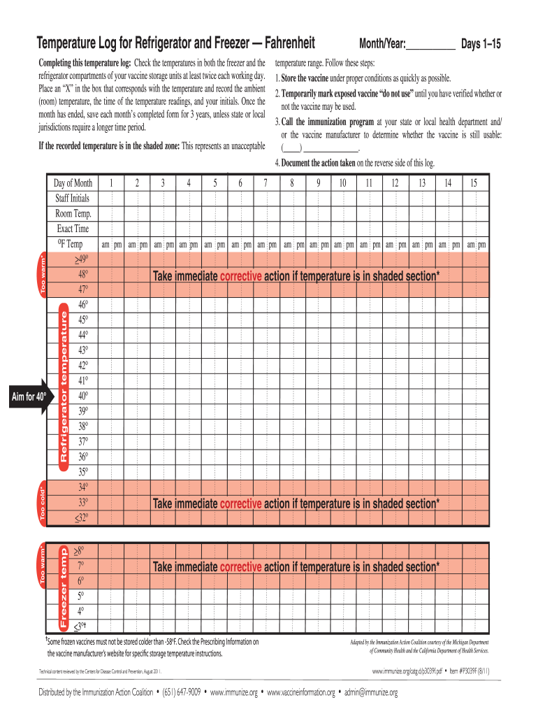 Temperature Log Sheet For Pharmacy Fill Out Sign Online DocHub - Printable Vaccine Temperature Log