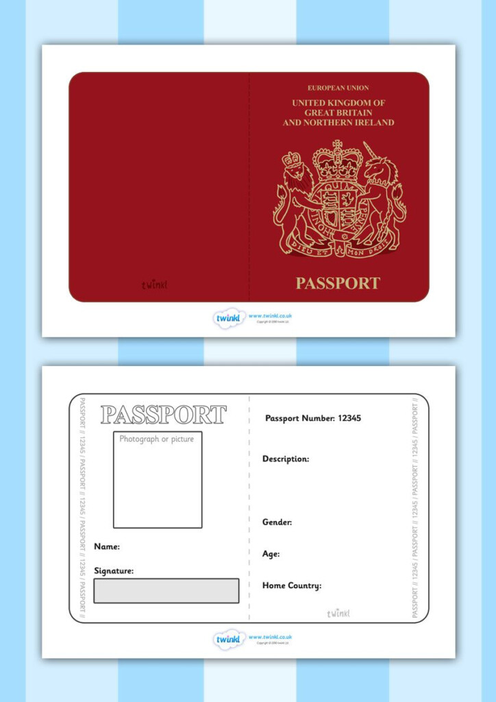 Twinkl Resources British Passport Template Printable Resources  - Doggy Passport Weight Vaccinations Printable