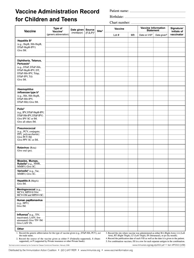 Vaccine Administration Record Template Fill Out Sign Online DocHub - Printable Vaccine Administration Record