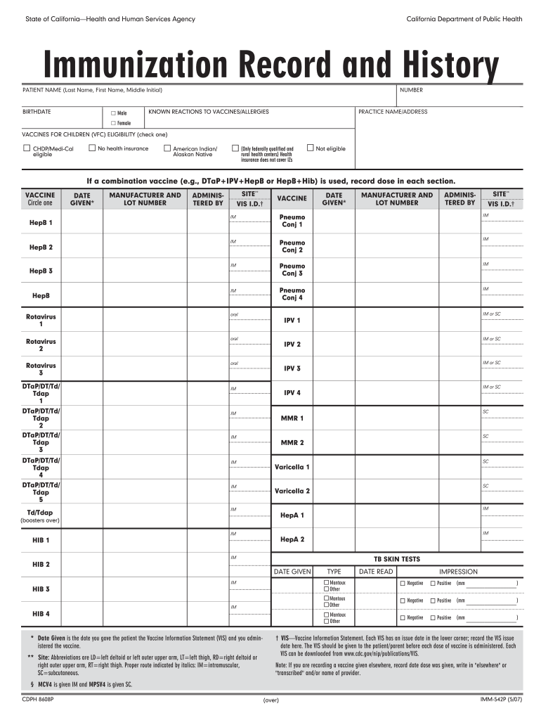 Yellow Immunization Card PDF 2007 2024 Form Fill Out And Sign  - Printable Vaccine Cards